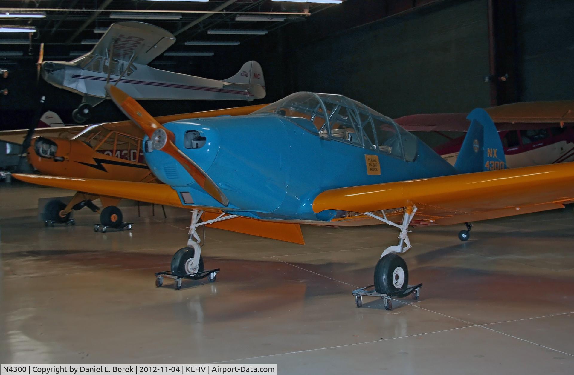 N4300, 1943 Piper PT1 C/N PT-1, This beautiful and rare aircraft is now preserved at the William T. Piper Museum, Lock Haven, PA.