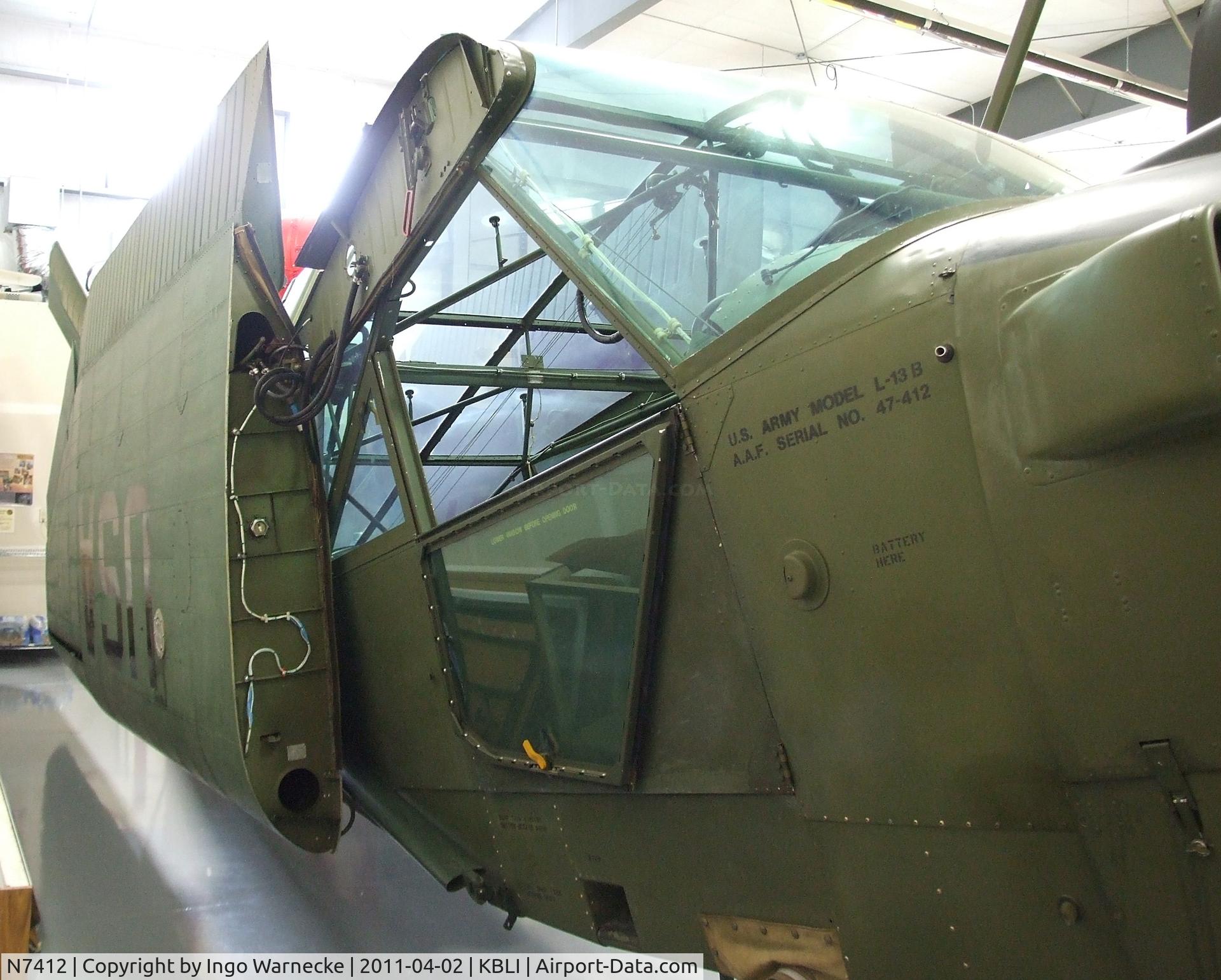N7412, 1949 Consolidated Vultee L-13B C/N 47-412, Consolidated Vultee/Stinson L-13B at the Heritage Flight Museum, Bellingham WA