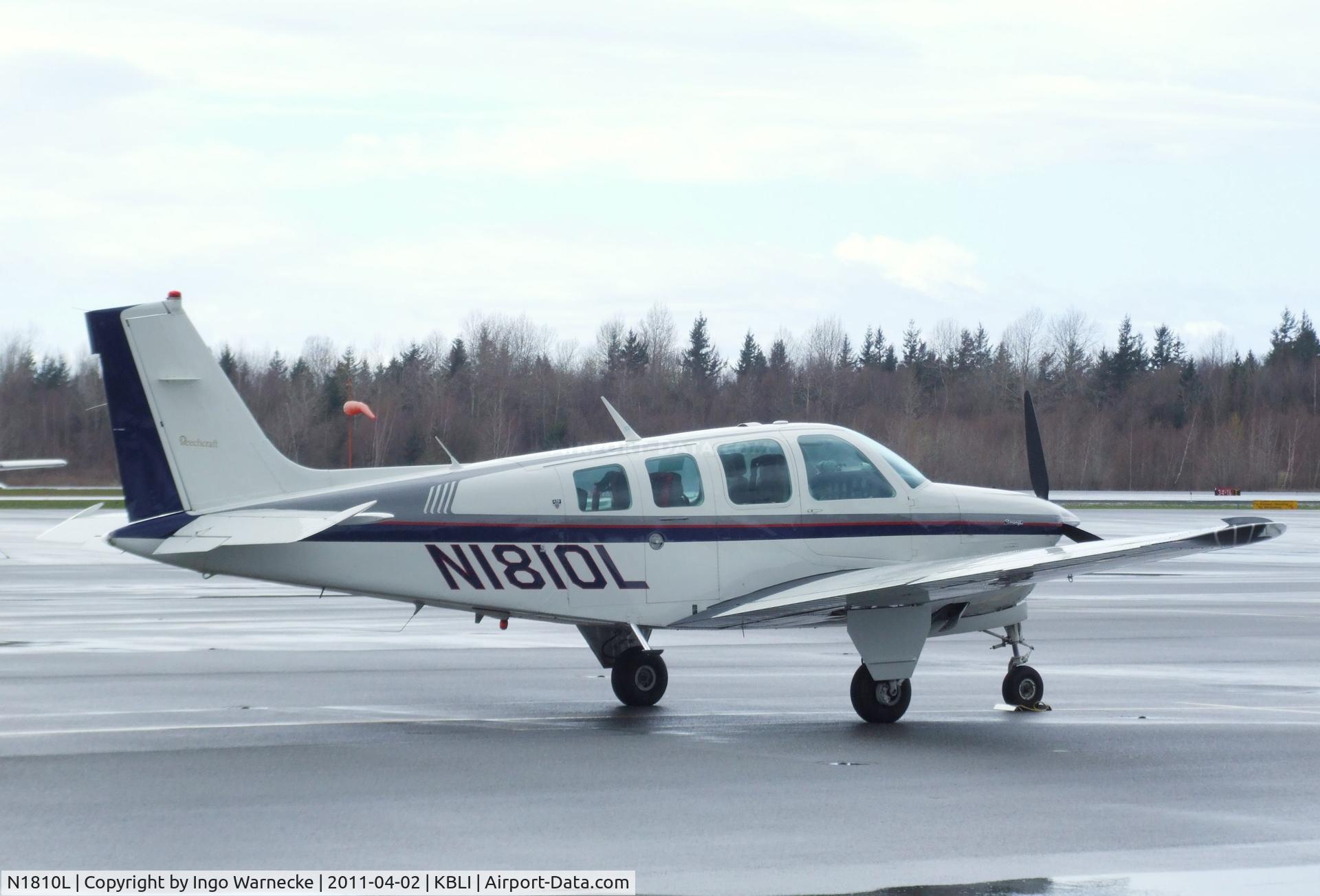 N1810L, 1976 Beech A36 Bonanza 36 C/N E-834, Beechcraft A36 Bonanza 36 at the Bellingham Intl. Airport, Bellingham WA