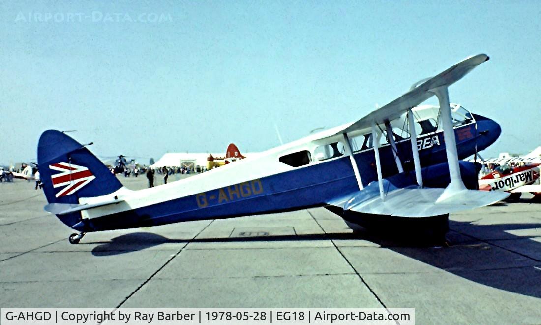 G-AHGD, 1945 De Havilland DH-89A Dominie/Dragon Rapide C/N 6862, De Havilland DH.89A Dragon Rapide [6862] RAF Bassingbourn 28/05/1978. Image taken from a slide.
