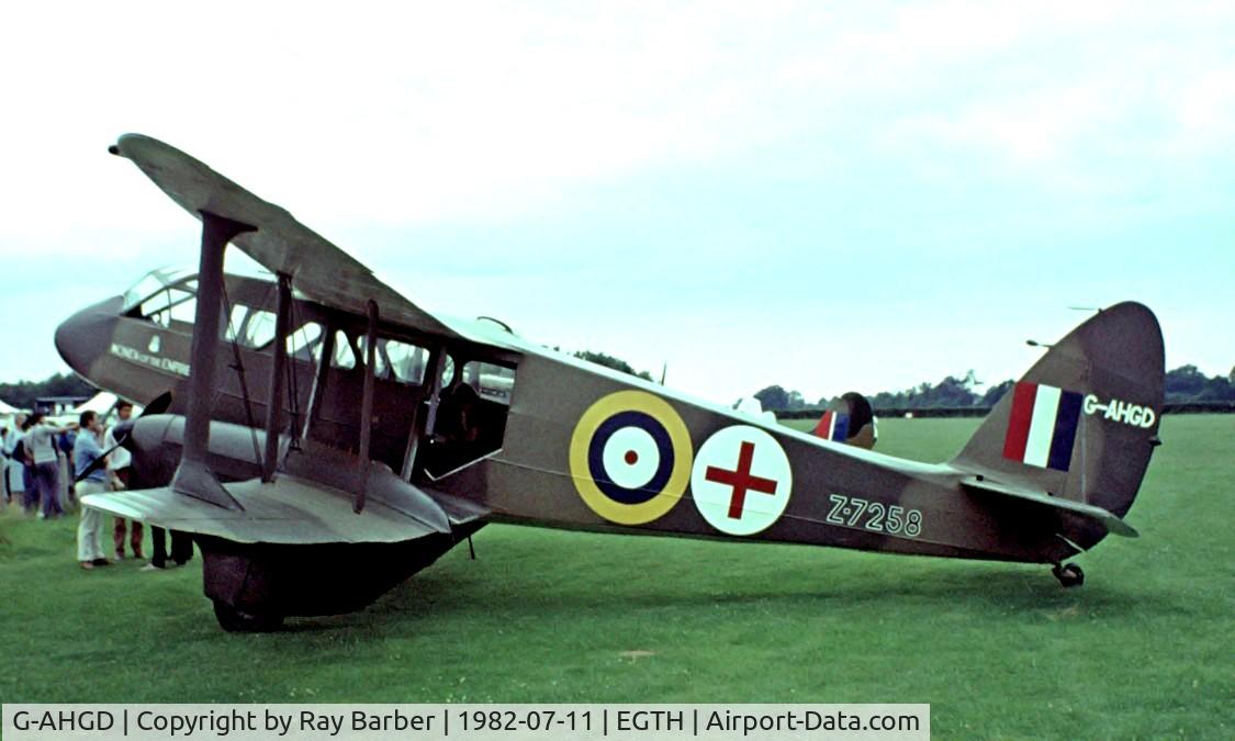G-AHGD, 1945 De Havilland DH-89A Dominie/Dragon Rapide C/N 6862, De Havilland DH.89A Dragon Rapide [6862] Old Warden~G 11/07/1982. Image taken from a slide.