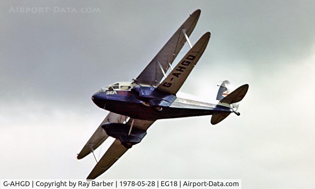 G-AHGD, 1945 De Havilland DH-89A Dominie/Dragon Rapide C/N 6862, De Havilland DH.89A Dragon Rapide [6862] RAF Bassingbourn 28/05/1978. Image taken from a slide.