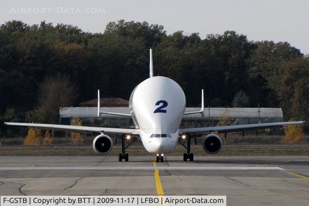 F-GSTB, 1996 Airbus A300B4-608ST Super Transporter C/N 751, Front view from Latecoere place