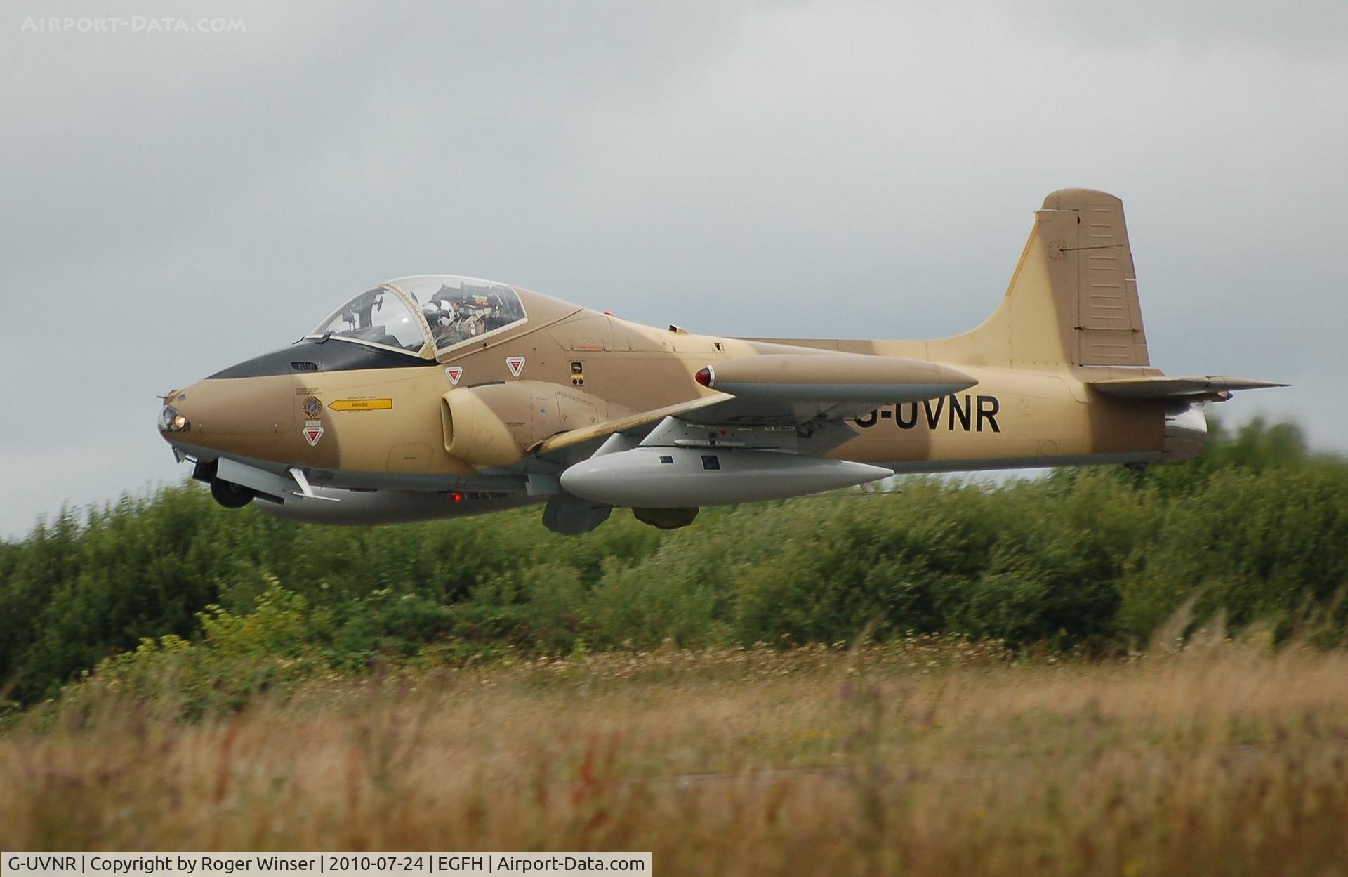G-UVNR, 1971 BAC 167 Strikemaster Mk.87 C/N EEP/JP/2876, Resident Strikemaster (Viper 2) departing Swansea Airport.