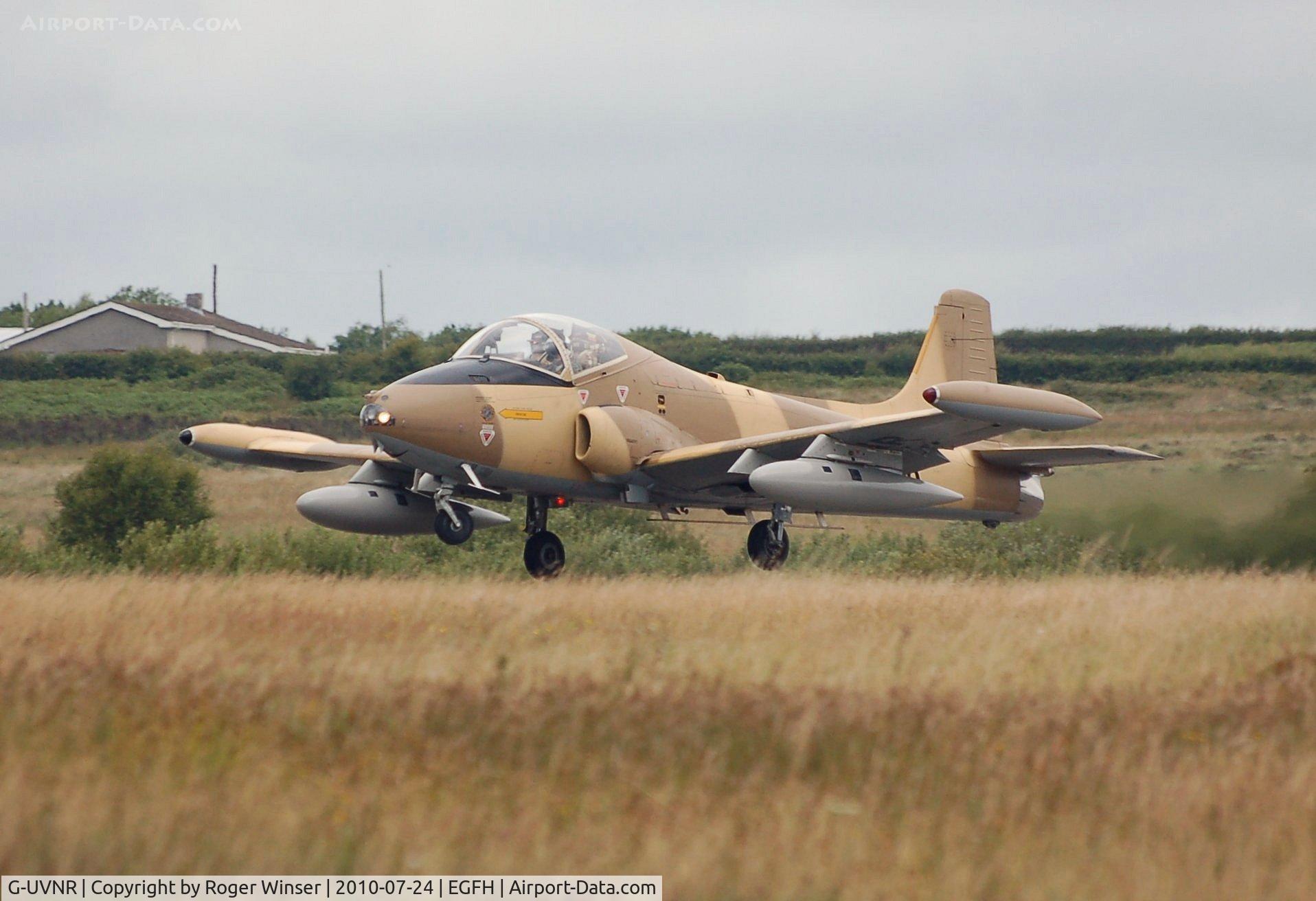 G-UVNR, 1971 BAC 167 Strikemaster Mk.87 C/N EEP/JP/2876, Resident Strikemaster (Viper 2) departing Swansea Airport.