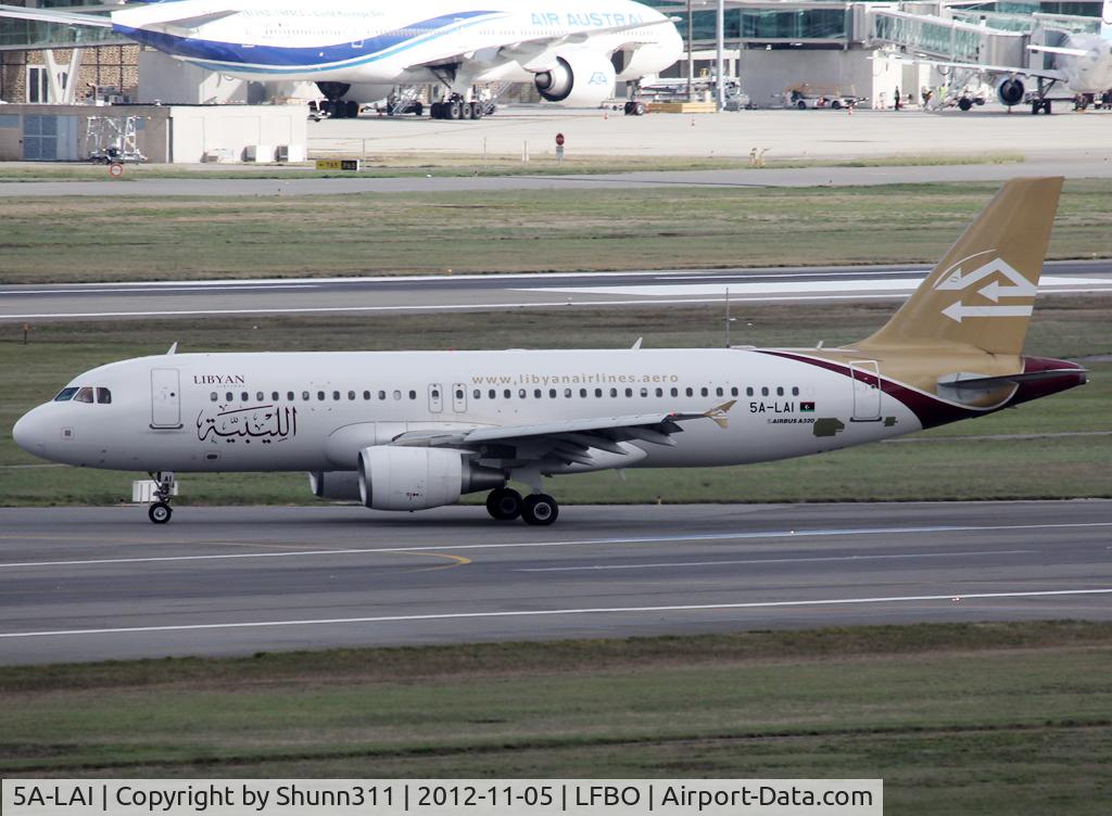 5A-LAI, 2010 Airbus A320-214 C/N 4450, Taxiing to the Terminal... For maintenance at Air France factory...