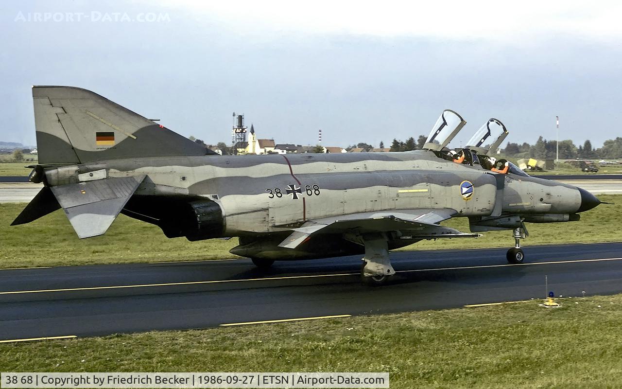 38 68, 1972 McDonnell Douglas F-4F Phantom II C/N 4786, taxying to the flightline at Fliegerhorst Neuburg