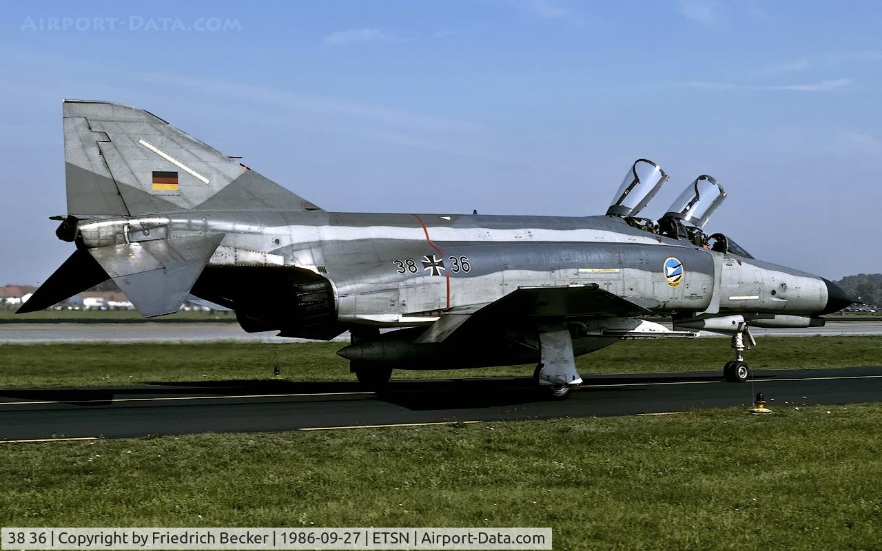 38 36, 1975 McDonnell Douglas F-4F Phantom II C/N 4436, taxying to the Flightline at Fliegerhorst Neuburg