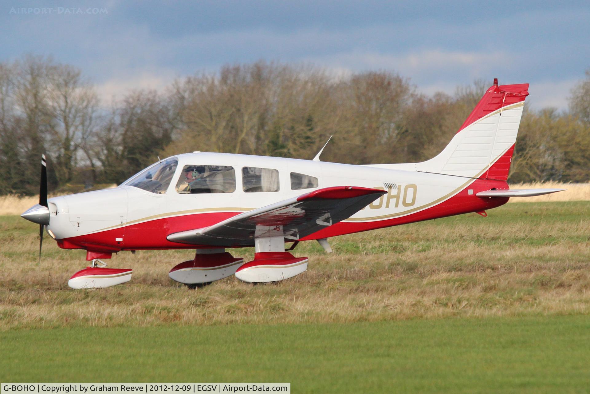 G-BOHO, 1980 Piper PA-28-161 Cherokee Warrior II C/N 28-8016196, Just landed.