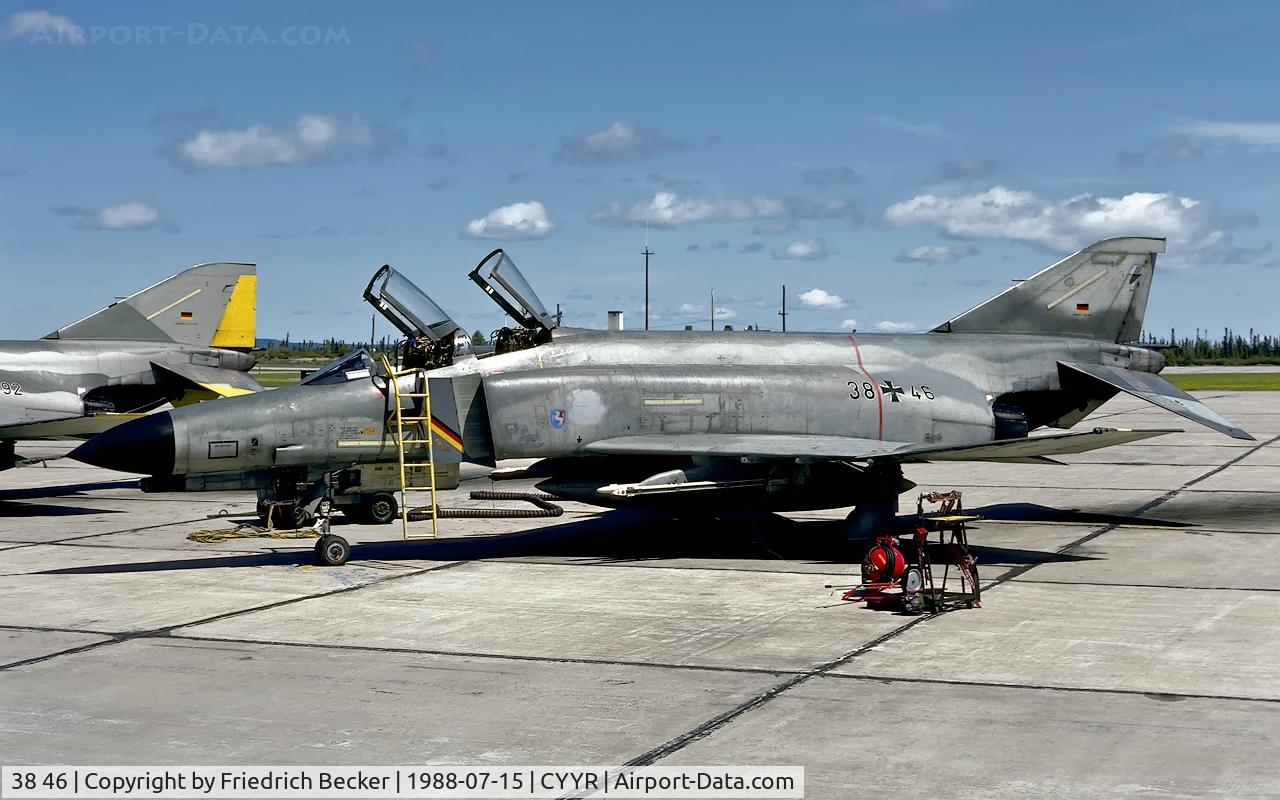38 46, 1973 McDonnell Douglas F-4F Phantom II C/N 4741, flightline at CFB Goose Bay
