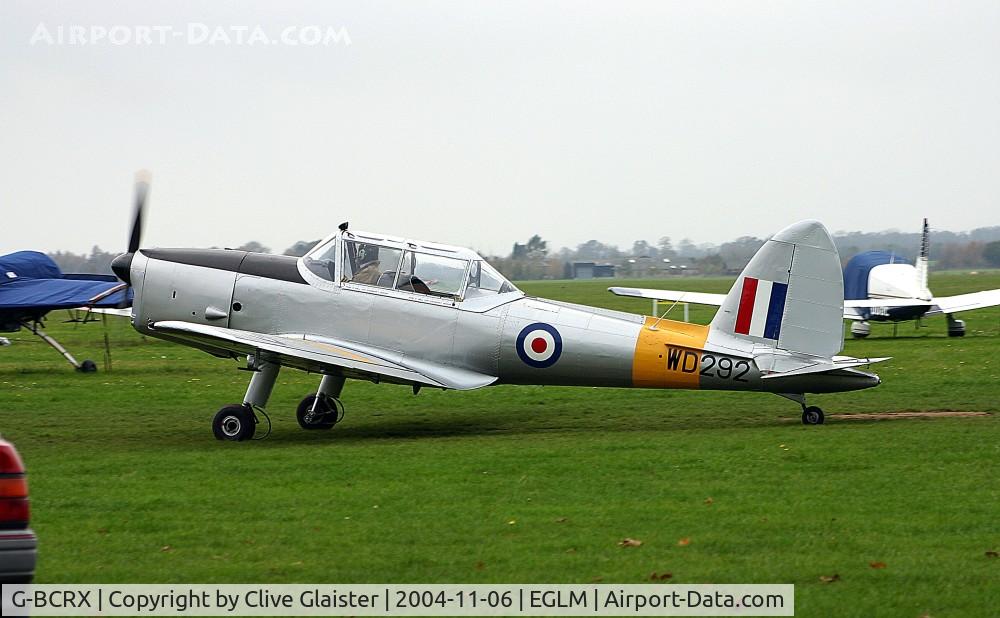 G-BCRX, 1950 De Havilland DHC-1 Chipmunk T.10 C/N C1/0232, Ex: WD292 > G-BCRX - Originally and currently in private hands since November 1974. In the colours of the, Royal Air Force as WD292.