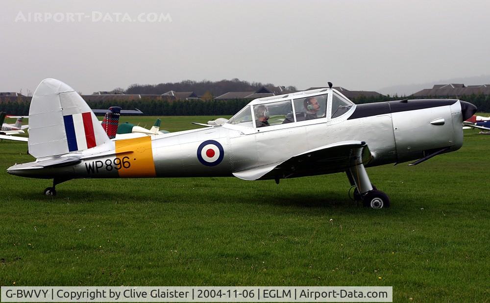 G-BWVY, 1952 De Havilland DHC-1 Chipmunk T.10 C/N C1/0766, Ex: WP896 > G-BWVY - Originally and currently in private hands since September 1996. In the colours of the Royal Air Force as WP896.
