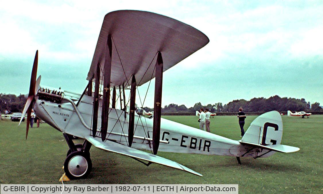 G-EBIR, 1924 De Havilland DH.51Moth C/N 102, De Havilland DH.51 [102] Old Warden~UK 11/07/1982. Named *Miss Kenya*. Image taken from a slide.