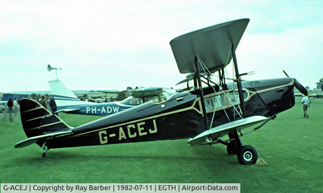 G-ACEJ, 1933 De Havilland DH.83 Fox Moth C/N 4069, De Havilland DH.83 Fox Moth [4069] Old Warden~G 11/07/1982. Image taken from a slide.