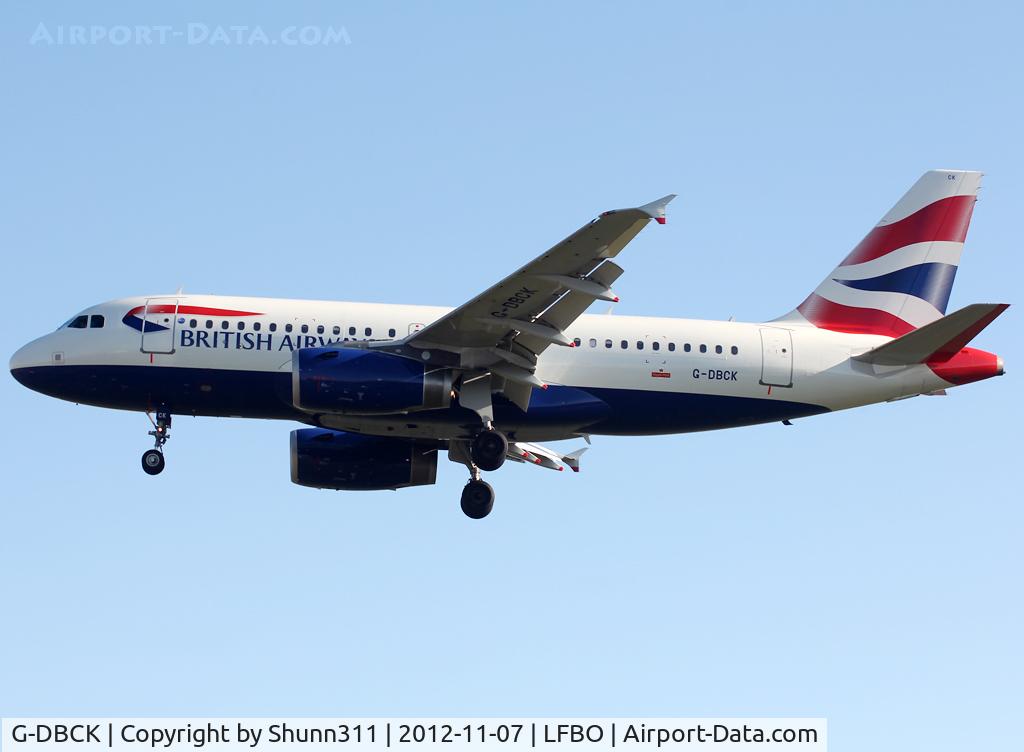 G-DBCK, 2007 Airbus A319-131 C/N 3049, Landing rwy 32R
