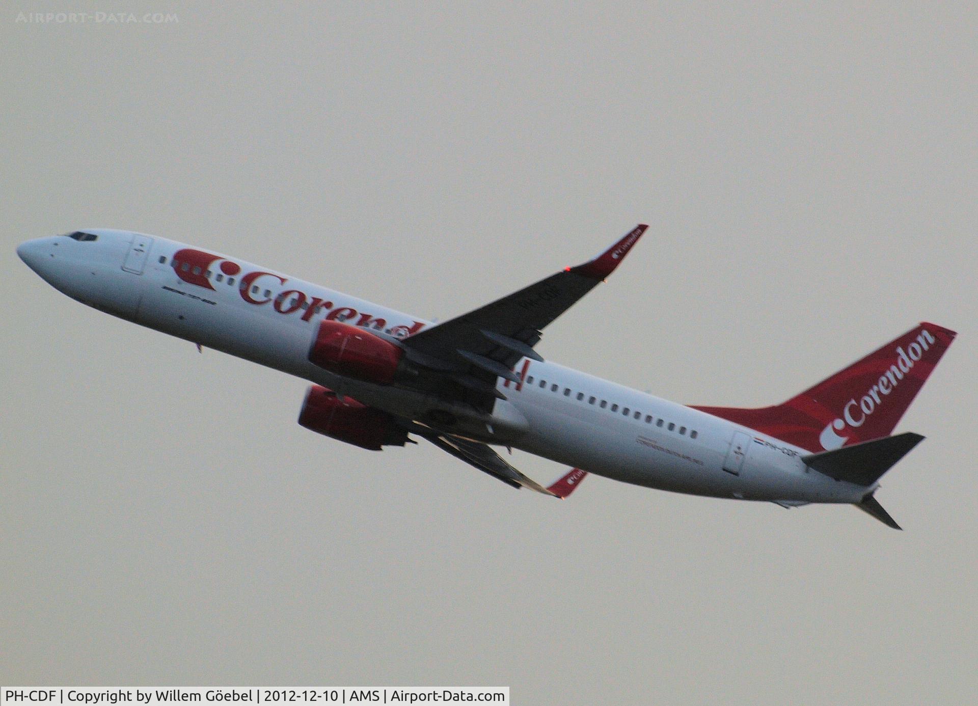 PH-CDF, 1999 Boeing 737-804 C/N 28227, Take off from runway 06 of Schiphol Airport