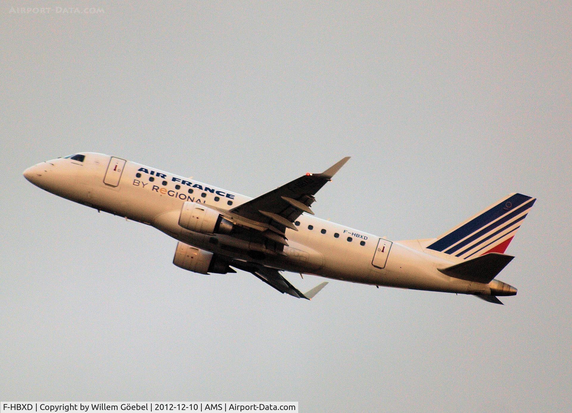F-HBXD, 2009 Embraer 170ST (ERJ-170-100ST) C/N 17000281, Take off from runway 06 of Schiphol Airport