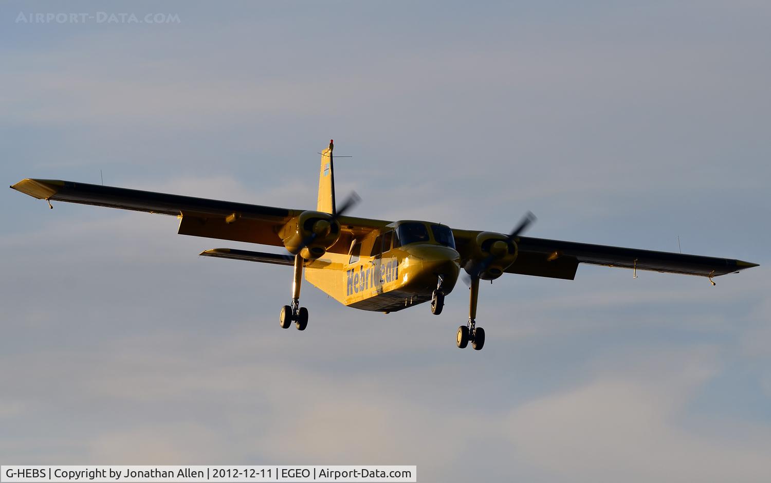 G-HEBS, 1994 Britten-Norman BN-2B-20 Islander C/N 2267, Approaching Oban with the Tuesday morning flight from Islay & Colonsay.