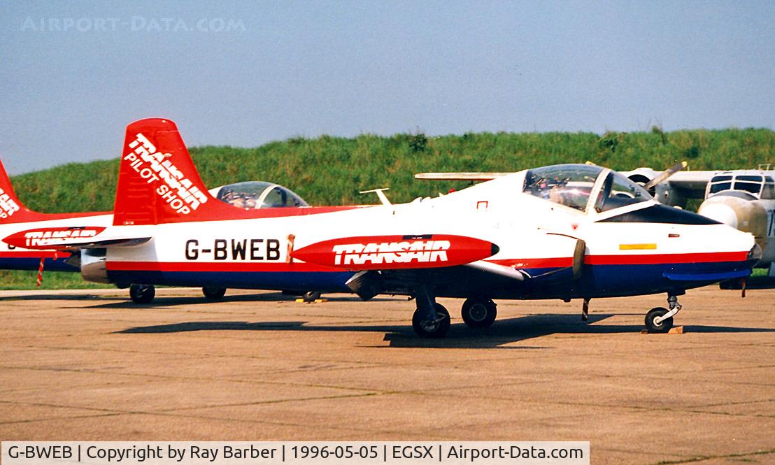G-BWEB, 1971 BAC 84 Jet Provost T.5A C/N EEP/JP/1044, BAC Jet Provost T.5A [EEP/JP/1044] North Weald~G 05/05/1996