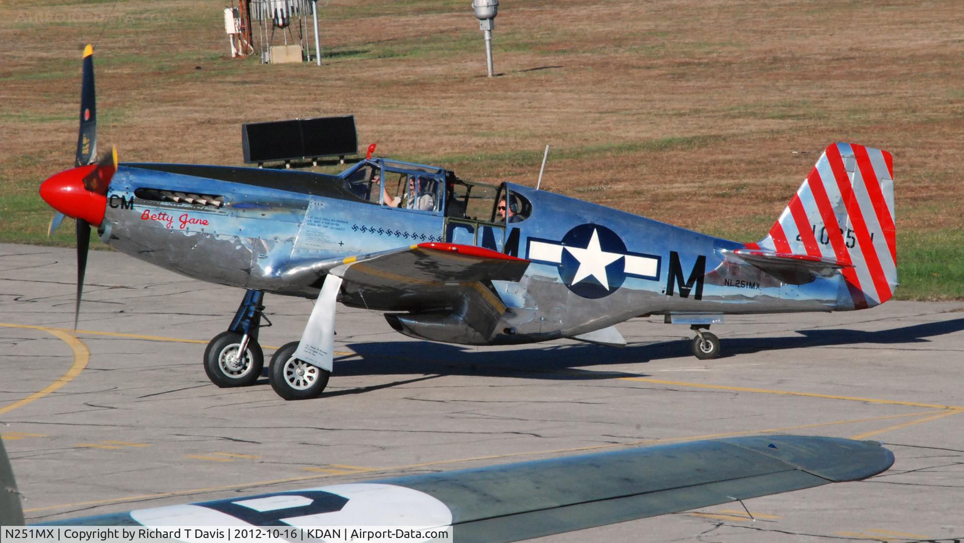 N251MX, 1943 North American P-51C-10 Mustang C/N 103-22730, 1943 Mustang on the ramp in Danville Va.
