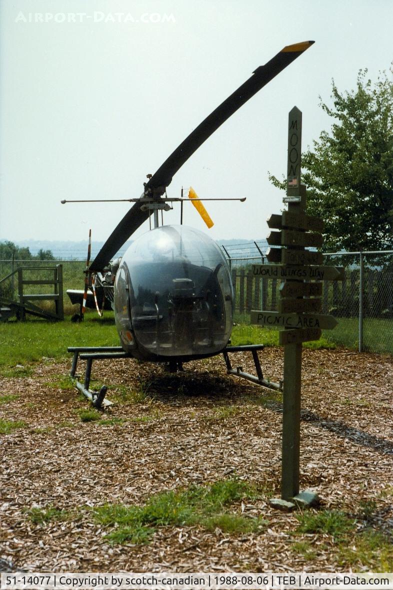51-14077, 1951 Bell OH-13E Sioux C/N 842, 1951 Bell OH-13E Sioux Helicopter on display at Teterboro Airport, Teterboro, NJ