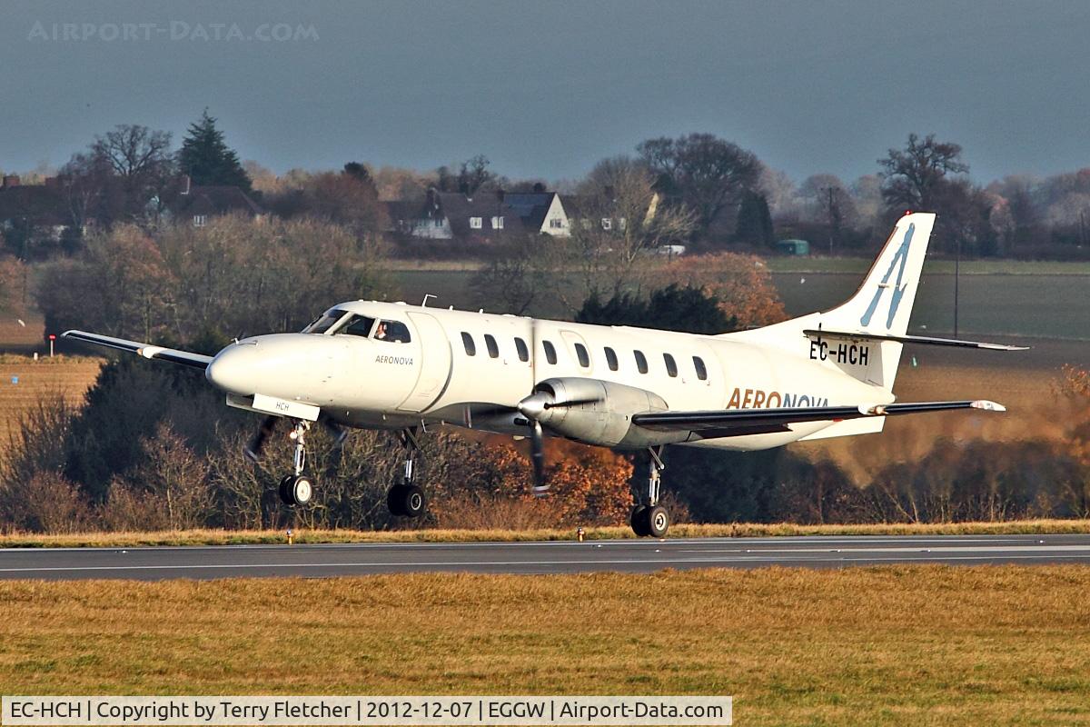 EC-HCH, 1986 Swearingen SA-226T Metro III C/N AC-658B, Fairchild SA-227AC Metro III, c/n: AC-658B touching down at Luton