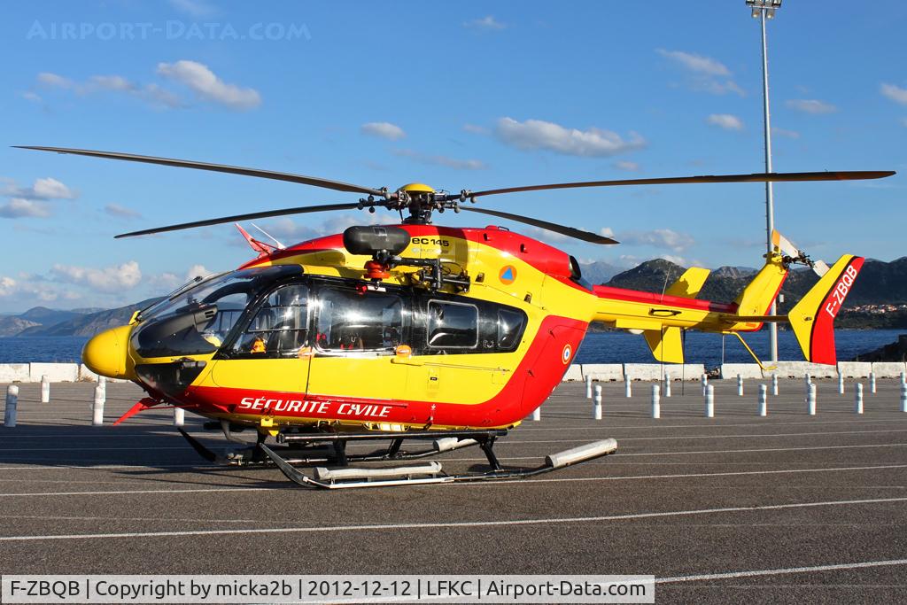 F-ZBQB, 2004 Eurocopter-Kawasaki EC-145 (BK-117C-2) C/N 9058, Parked at l'Ile Rousse Port