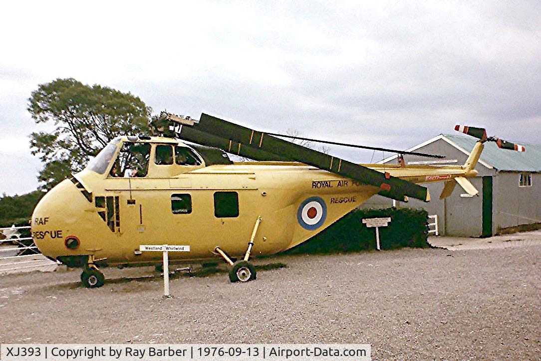 XJ393, Westland Whirlwind HAR.10 C/N WA57, Westland WS.55 HAR.10 Whirlwind [WA.57] Higher Blagdon, Devon~G 13/09/1976. Seen at Torbay Aircraft Museum now disbanded. Image taken from a slide.
