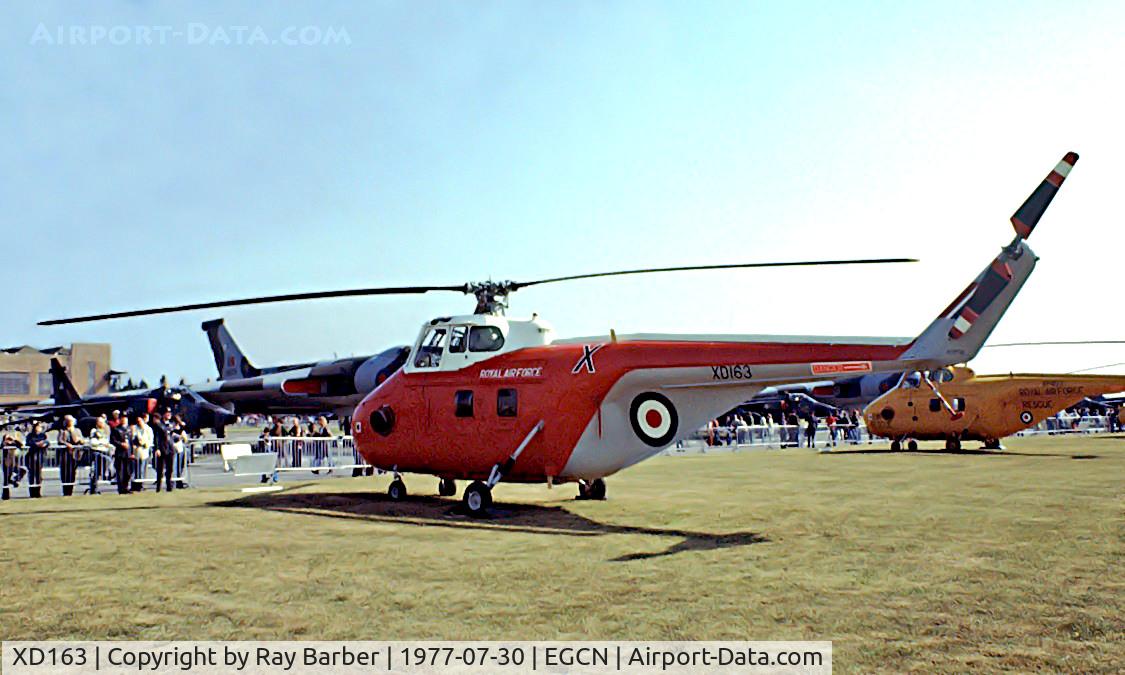 XD163, 1954 Westland Whirlwind HAR.10 C/N WA20, Westland WS.55 HAR.10 Whirlwind [WA.20] RAF Finnigley~G 30/07/1977. Seen at the Queens Silver Jubilee Air Show Image taken from a slide.