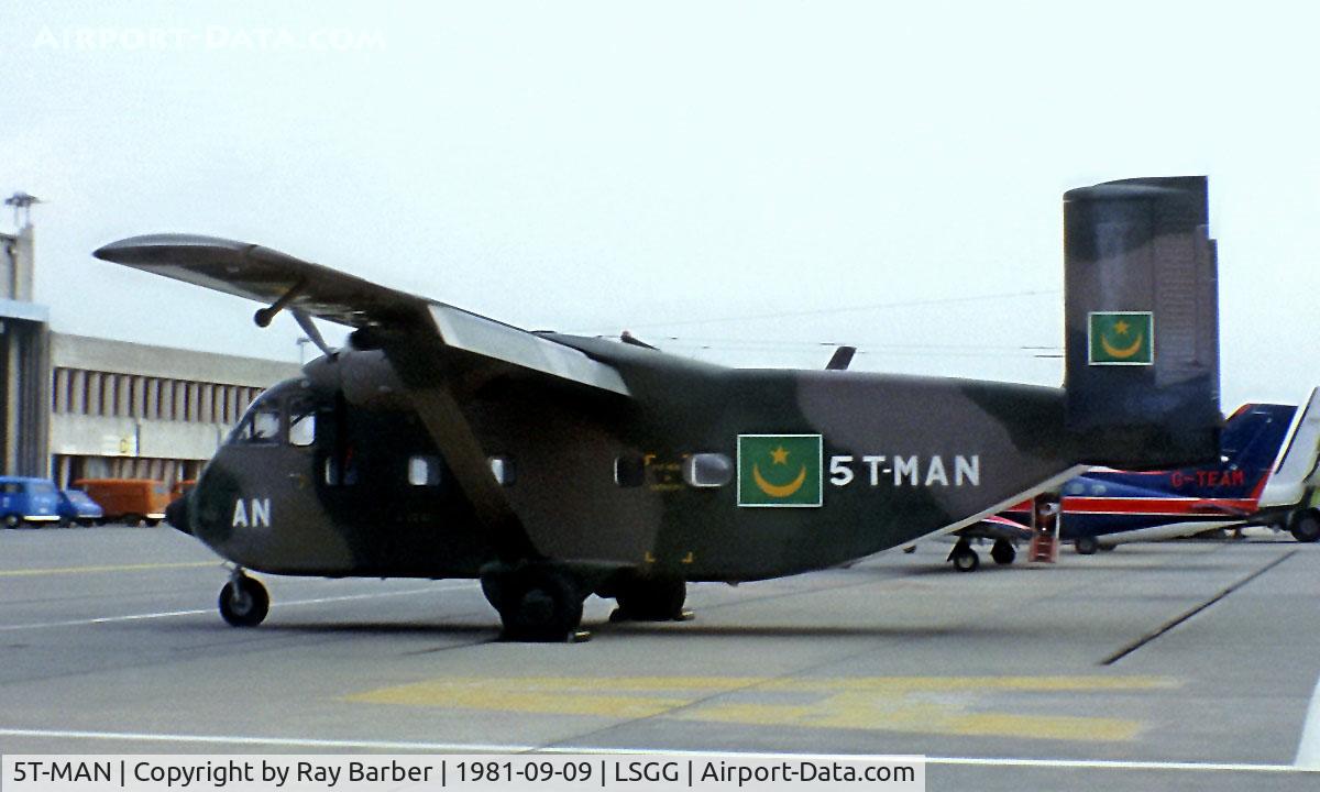 5T-MAN, 1975 Short SC-7 Skyvan 3M-400 C/N SH.1945, Short SC-7 3M-400 Skyvan [SH1945] (Mauritanian Islamic Air Force) Geneva~HB 09/09/1981. Image taken from a slide.