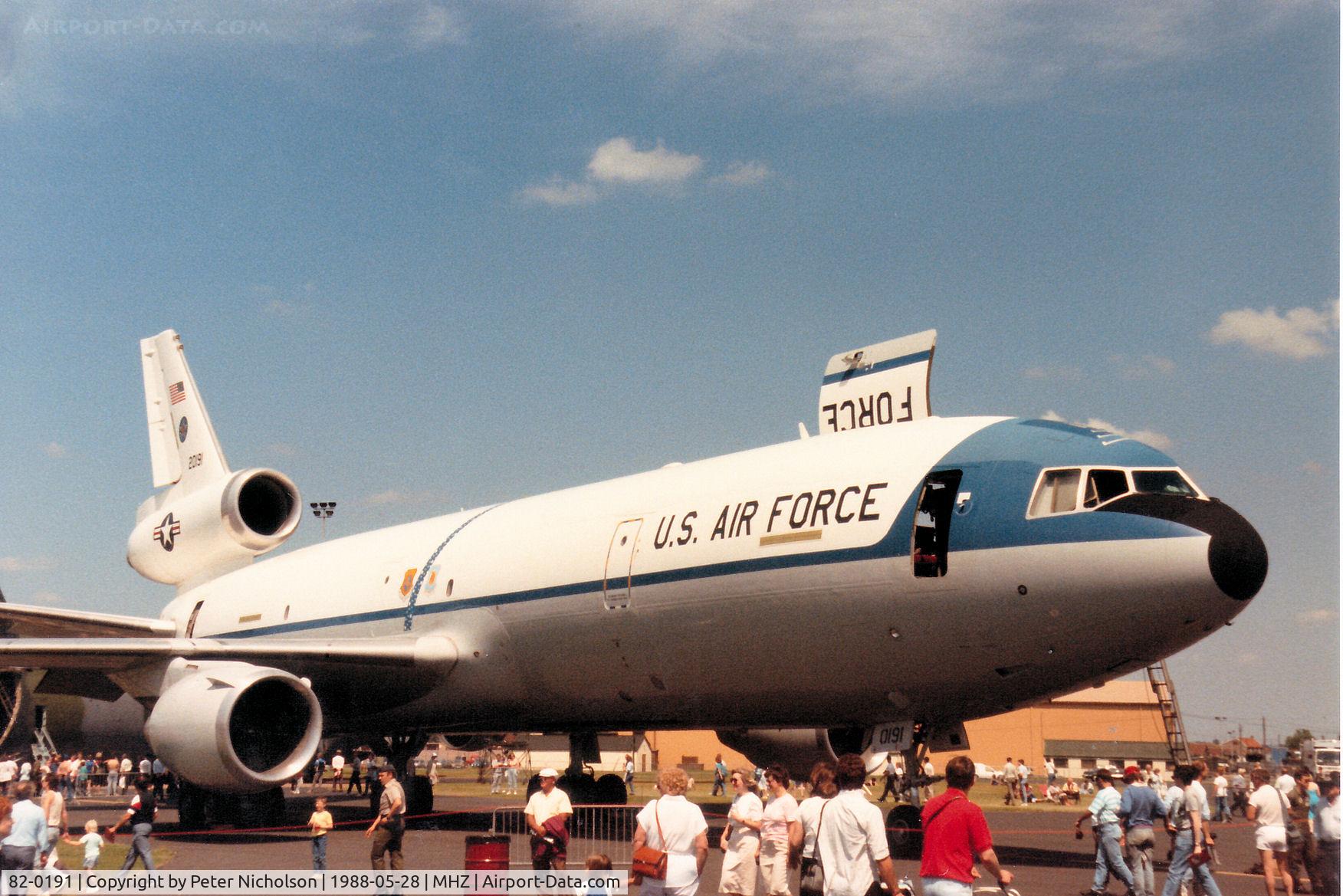 82-0191, 1983 McDonnell Douglas KC-10A Extender C/N 48213, KC-10A Extender of 22nd Air Refuelling Wing at McConnell AFB on display at the 1988 RAF Mildenhall Air Fete.