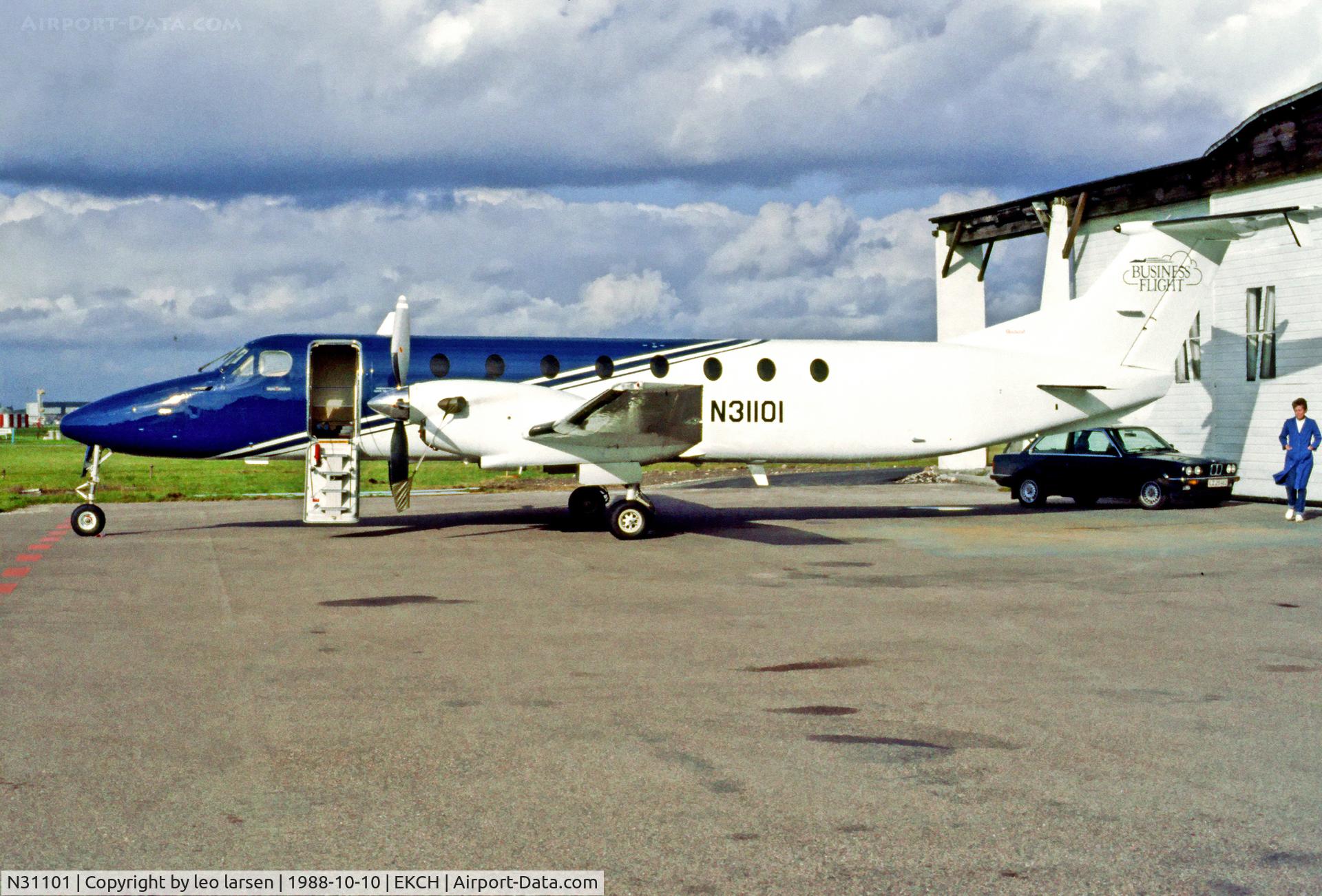N31101, 1988 Beech 1900C C/N UC-40, Copenhagen Kastrup 10.10.88.Before getting
OY-BVG