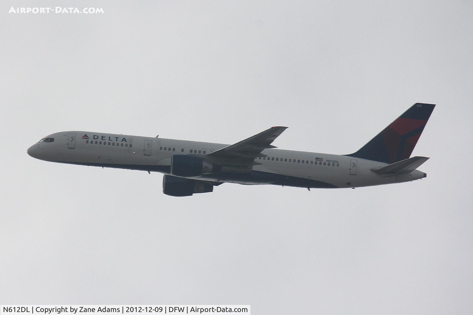 N612DL, 1985 Boeing 757-232 C/N 22819, Photographed from my back yard - Delta Airlines on approach to DFW Airport
