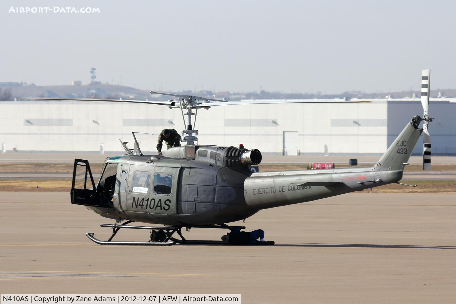 N410AS, Bell UH-1H C/N 6413811, Colombian Huey at Alliance Airport - Fort Worth, TX