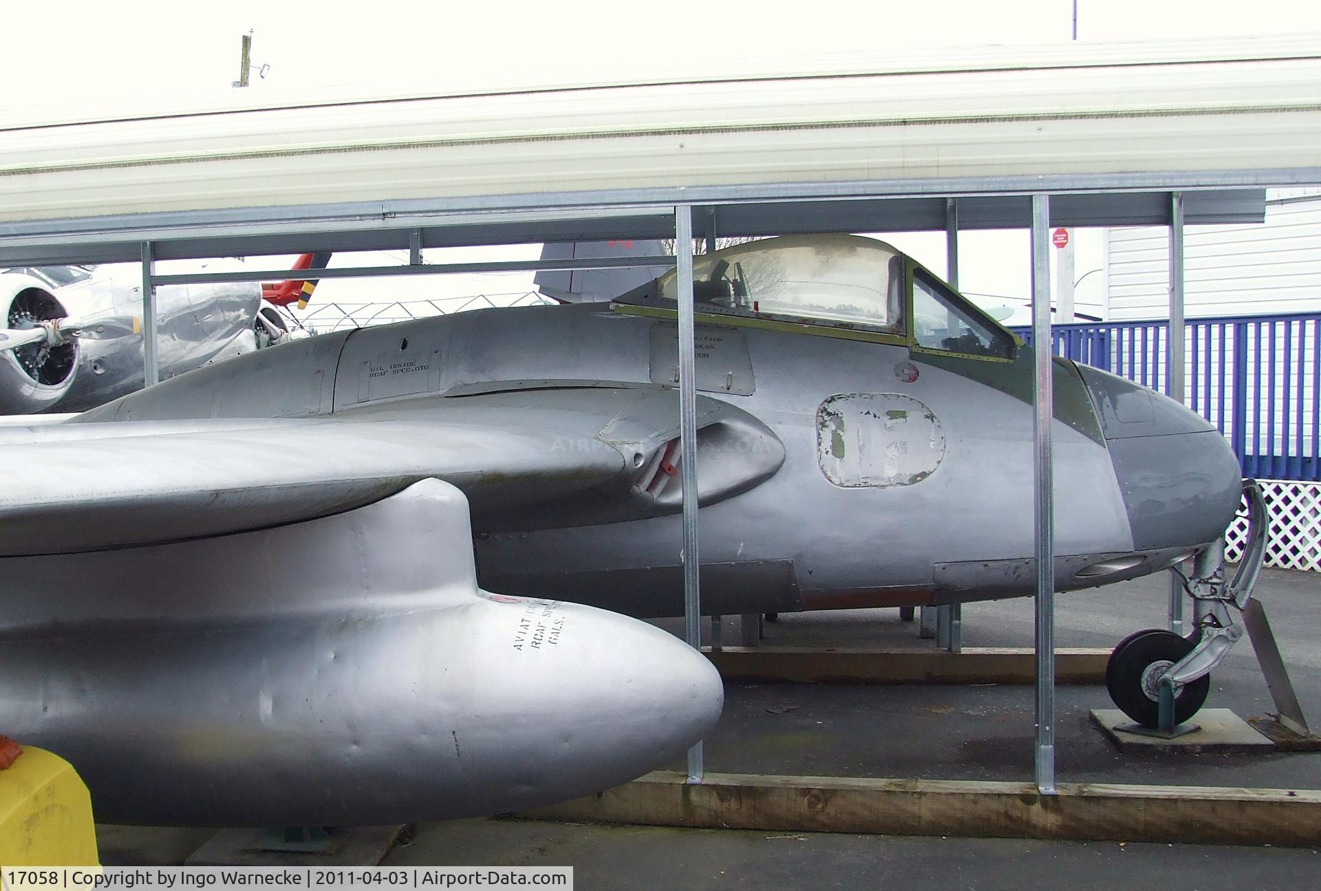 17058, De Havilland DH-100 Vampire F.3 C/N EEP42376, De Havilland D.H.100 Vampire F3 at the Canadian Museum of Flight, Langley BC