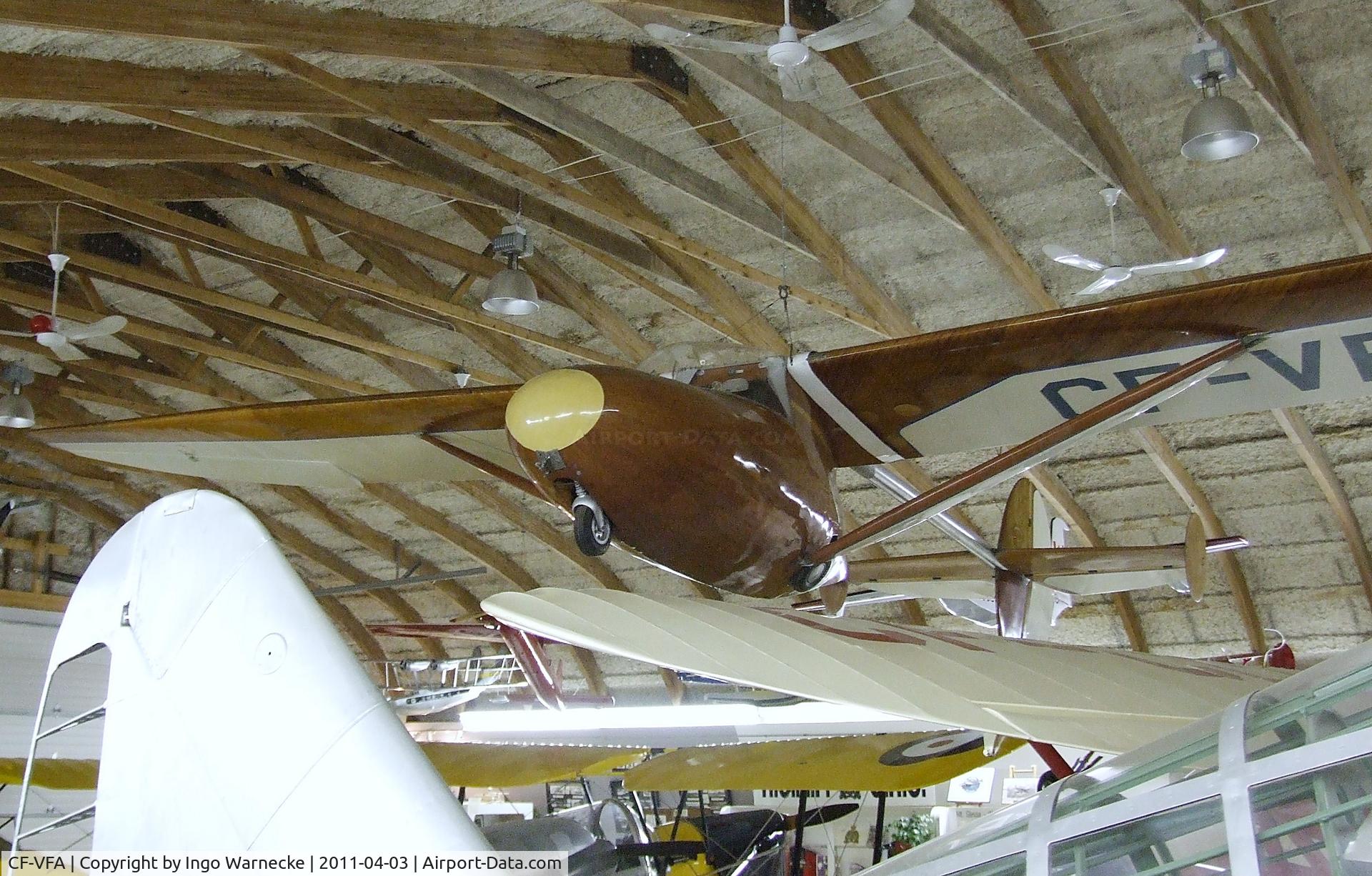 CF-VFA, 1946 Nelson BB-1 C/N 506, Nelson / Bowlus Dragonfly / BB-1 Bumblebee (engine with pusher propeller removed and faired over) at the Canadian Museum of Flight, Langley BC