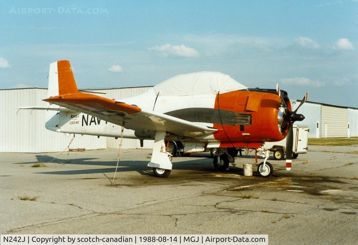 N242J, 1952 North American T-28B Trojan C/N 200-313 (138242), 1952 North American T-28B, N242J, at Orange County Airport, Montgomery, NY