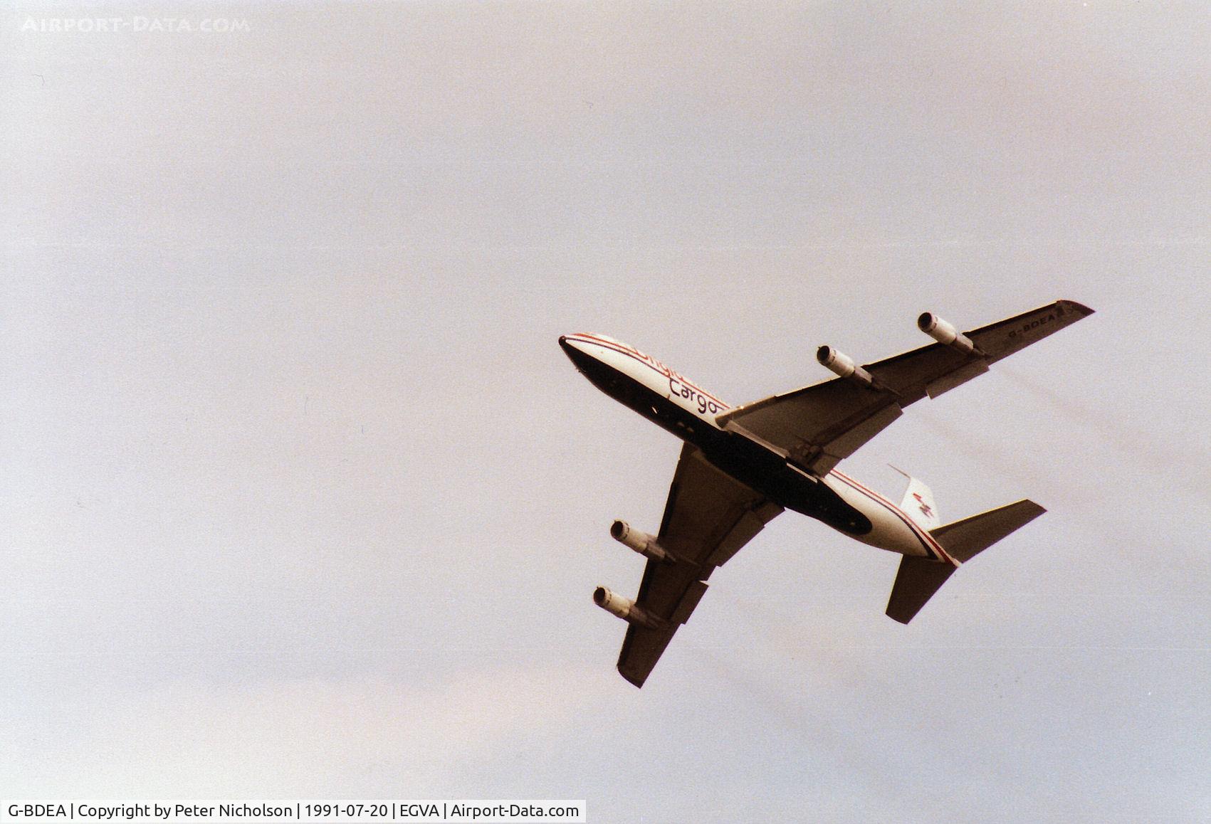 G-BDEA, 1967 Boeing 707-338C C/N 19296, Anglo Airlines Boeing 707-338C in action at the 191 Intnl Air Tattoo at RAF Fairford.