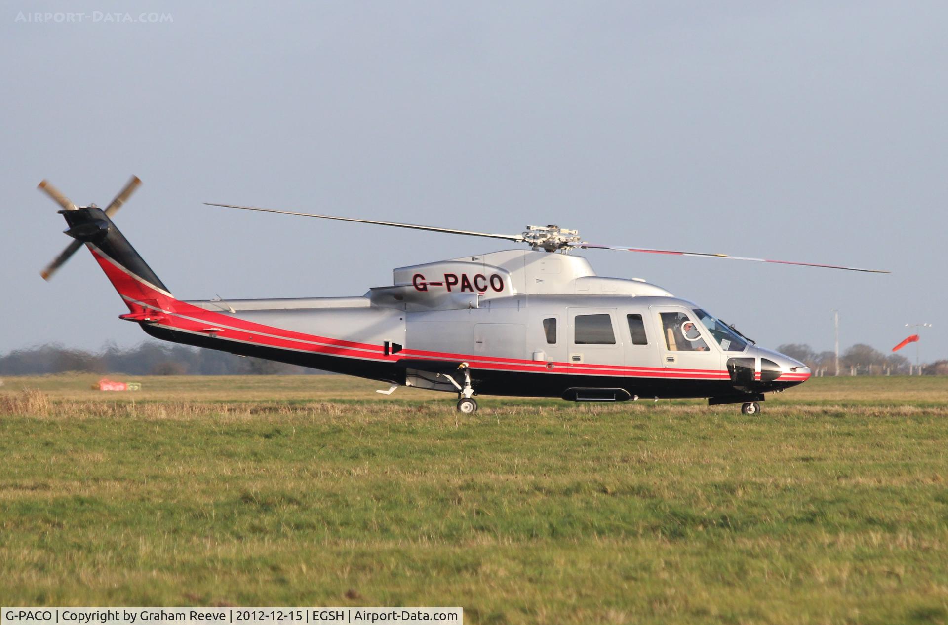 G-PACO, 2009 Sikorsky S-76C C/N 760782, Just landed.
