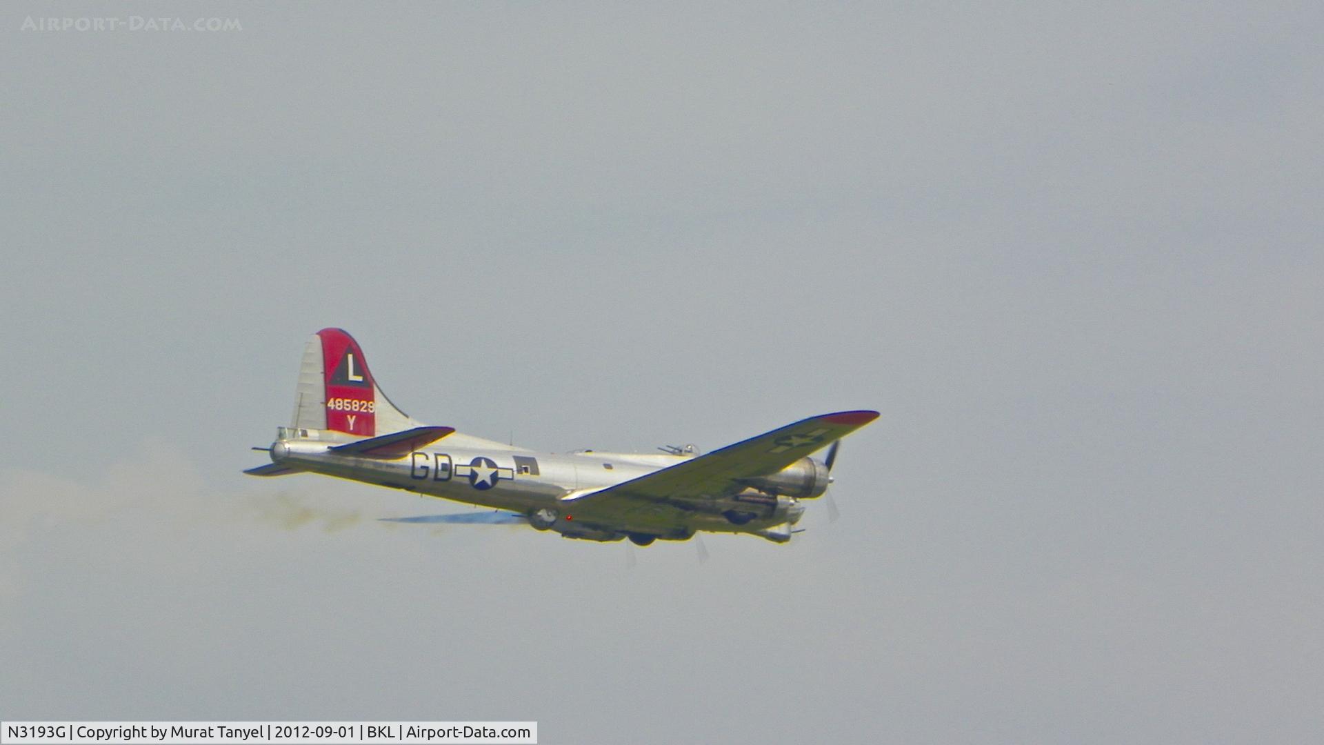 N3193G, 1944 Boeing B-17G Flying Fortress C/N 77255, During a fly-over at the 2012 Cleveland National Air Show