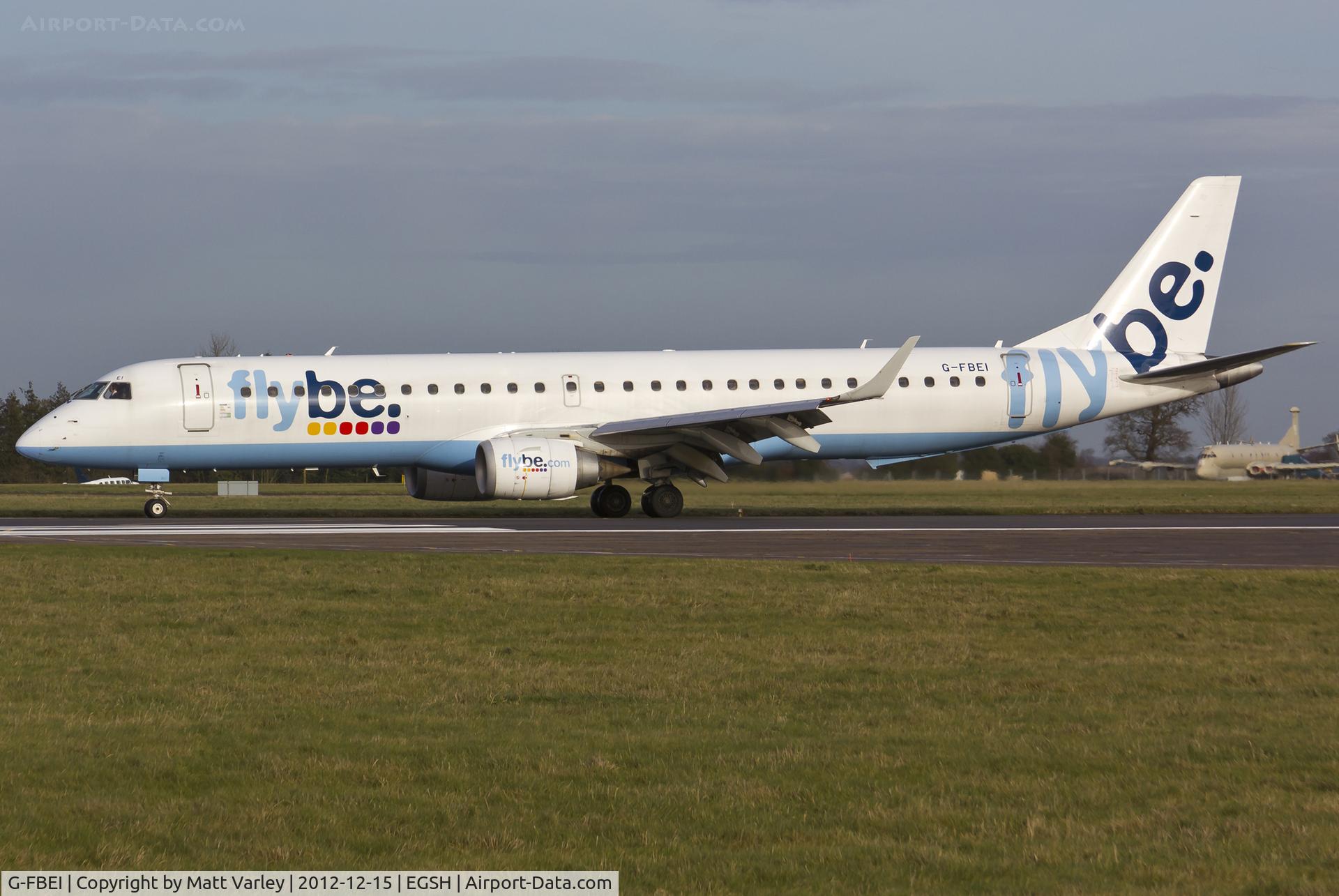 G-FBEI, 2007 Embraer 195LR (ERJ-190-200LR) C/N 19000143, Arriving at EGSH.