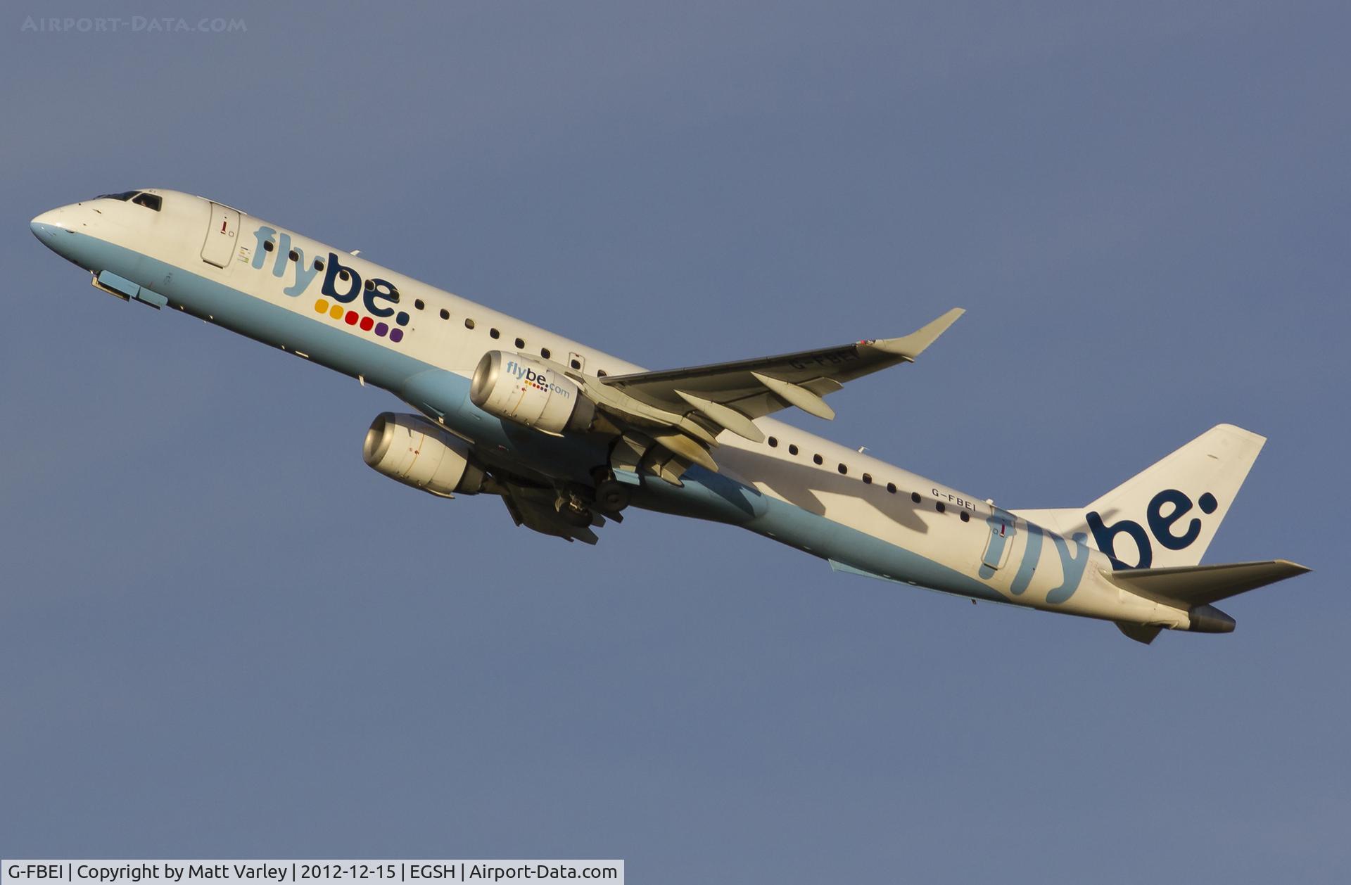 G-FBEI, 2007 Embraer 195LR (ERJ-190-200LR) C/N 19000143, Departing EGSH.
