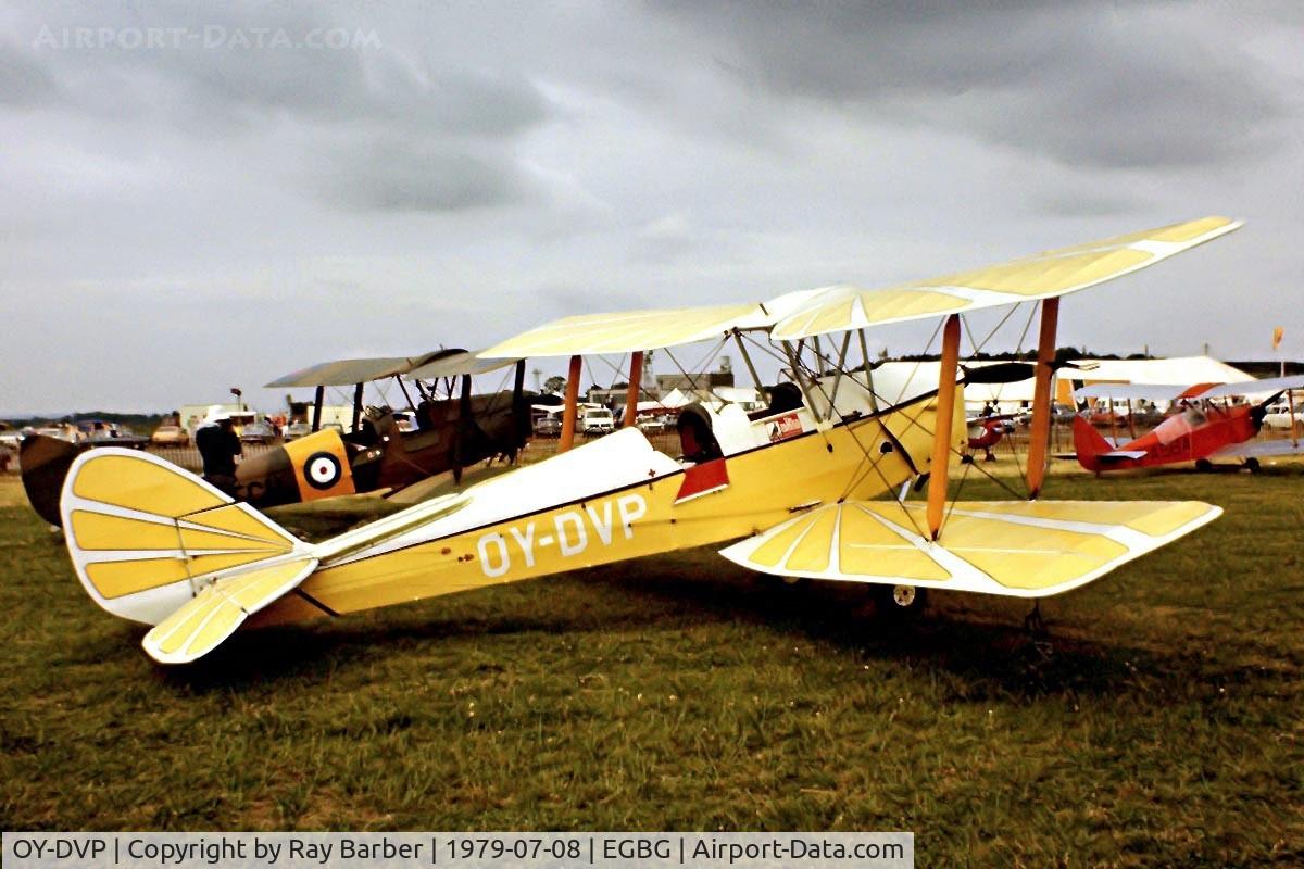 OY-DVP, 1943 De Havilland DH-82A Tiger Moth II C/N 85506, De Havilland DH.82A Tiger Moth [85506] Leicester~G 08/07/1979. Image taken from a slide.