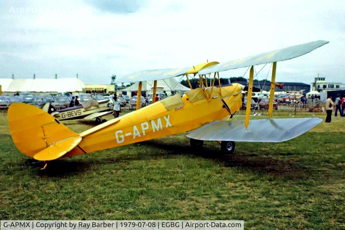 G-APMX, 1942 De Havilland DH-82A Tiger Moth II C/N 85645, De Havilland DH.82A Tiger Moth [85645] Leicester~G 08/07/1979. Image taken from a slide.
