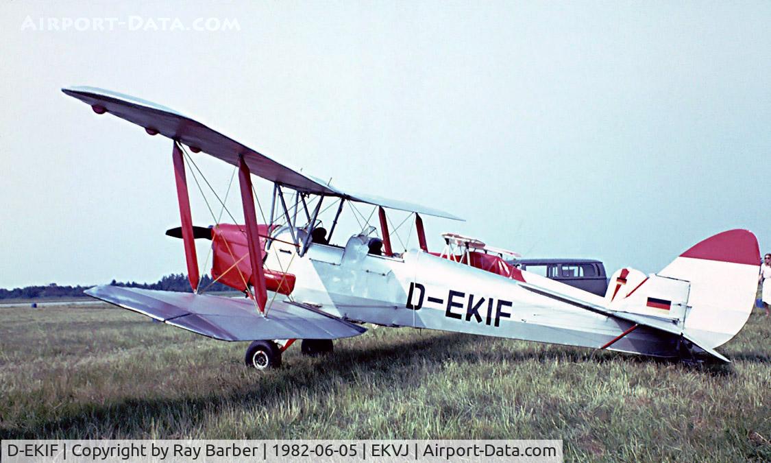 D-EKIF, 1940 De Havilland DH-82A Tiger Moth II C/N 83091, De Havilland DH.82A Tiger Moth [83091] Stauning~OY 05/06/1982. Image taken from a slide.
