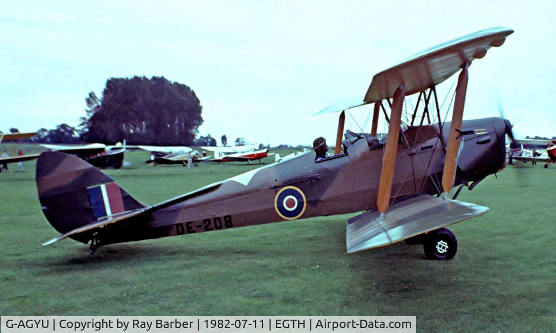 G-AGYU, 1946 De Havilland DH-82A Tiger Moth II C/N 85265, De Havilland DH.82A Tiger Moth [85265] Old Warden~G 11/07/1982. Image taken from a slide.