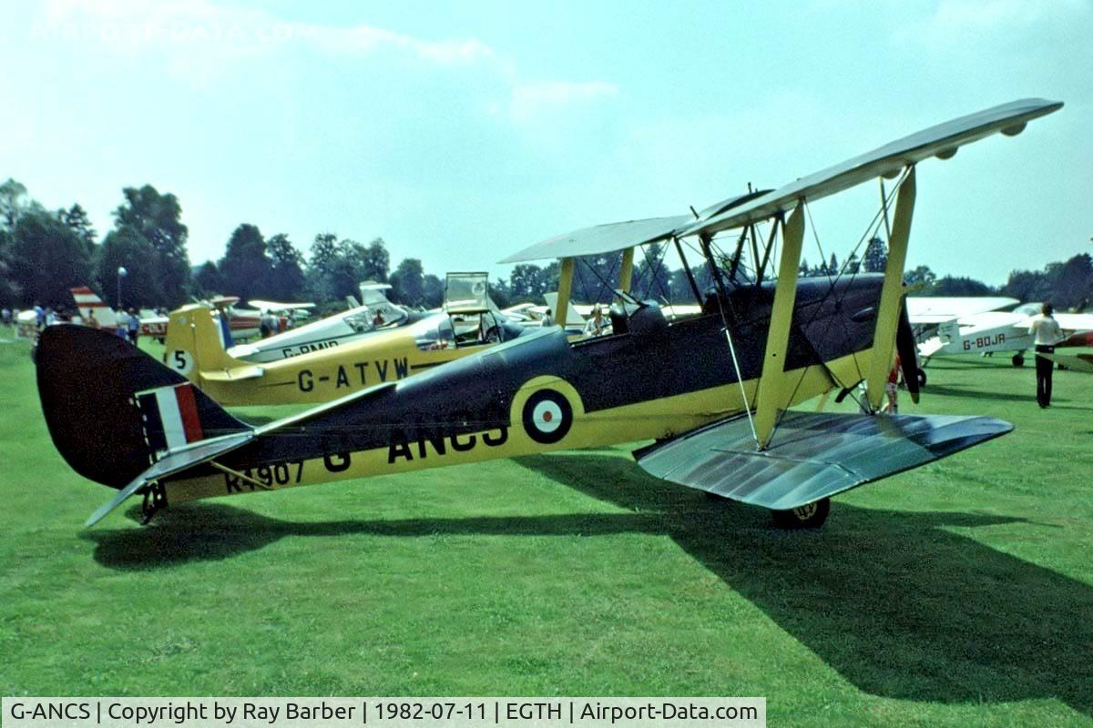G-ANCS, 1939 De Havilland DH-82A Tiger Moth II C/N 82824, De Havilland DH.82A Tiger Moth [82824] Old Warden~G 11/07/1982. Image taken from a slide.