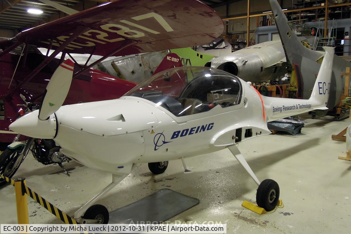EC-003, Diamond HK-36 Super Dimona C/N 36735, At the Museum of Flight Restoration Center, Everett