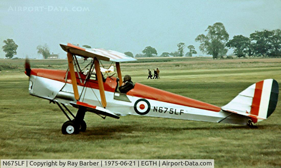 N675LF, 1944 De Havilland DH-82A Tiger Moth II C/N 86572, De Havilland DH.82A Tiger Moth [86572] Old Warden~G 21/06/1975. Image taken from a slide.