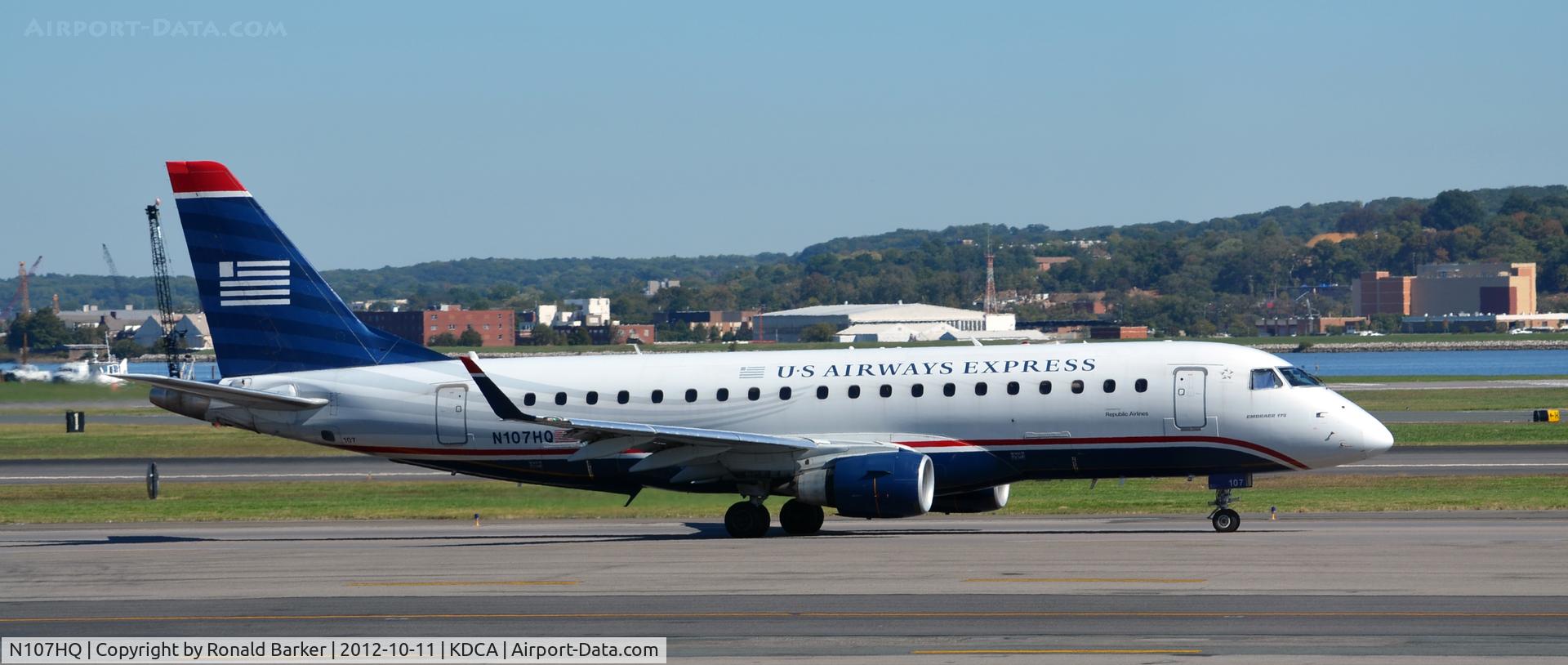 N107HQ, 2007 Embraer 175LR (ERJ-170-200LR) C/N 17000165, Taxi DCA